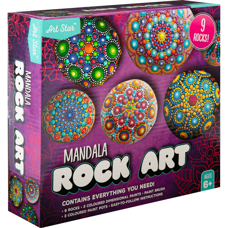 Art Star Mandala Rock Art Painting Kit (9 Rocks)