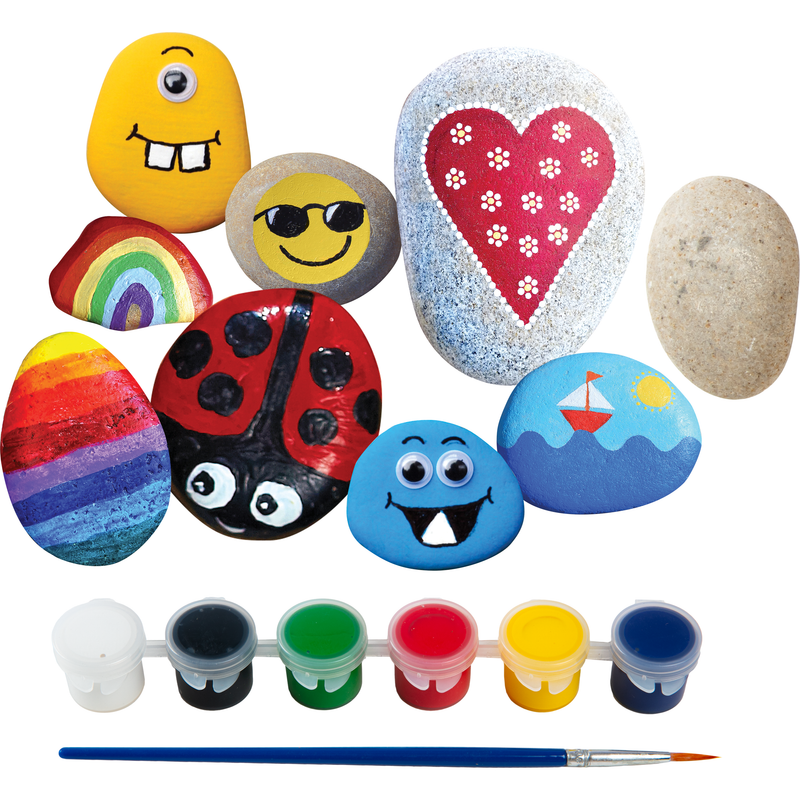Dark Slate Gray Art Star Monster Rock Art Kit Contains 9 Rocks Kids Craft Kits