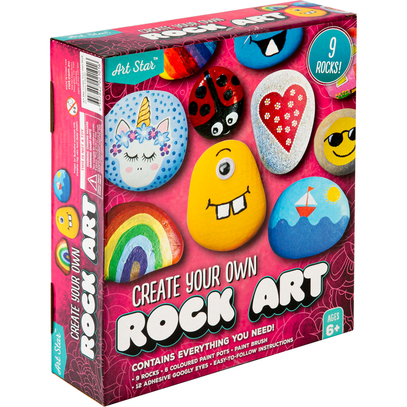 Maroon Art Star Monster Rock Art Kit Contains 9 Rocks Kids Craft Kits
