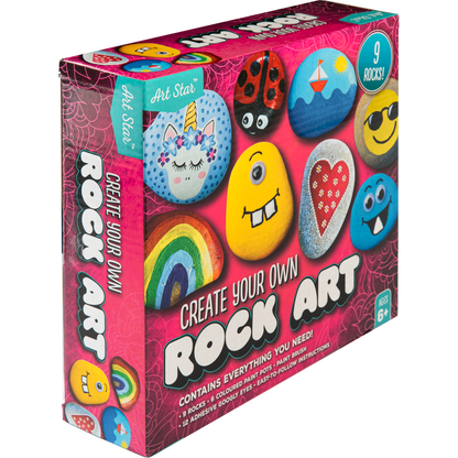 Maroon Art Star Monster Rock Art Kit Contains 9 Rocks Kids Craft Kits