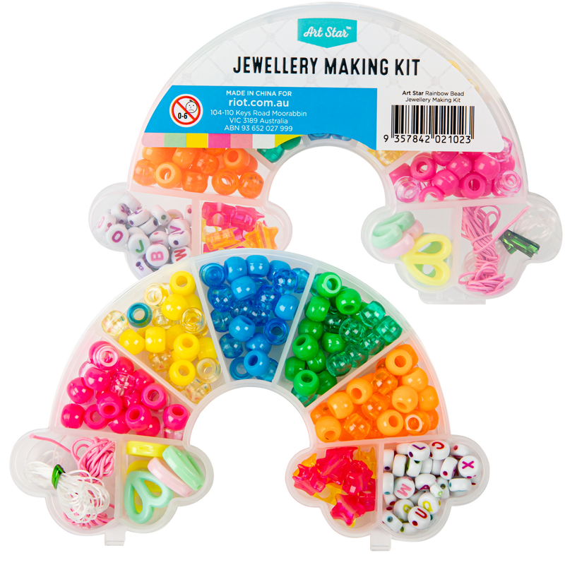 Dark Cyan Art Star Rainbow Pony Bead Jewellery Making Kit Kids Craft Kits