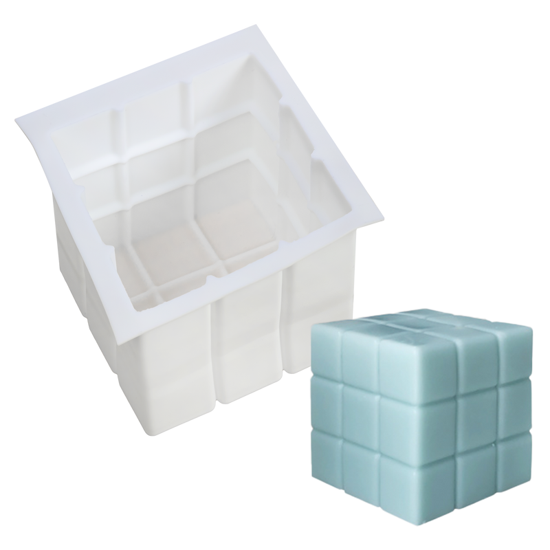 Light Gray Urban Crafter Rubik's Cube Candle Mould Size 80x80x62mm Candle Making