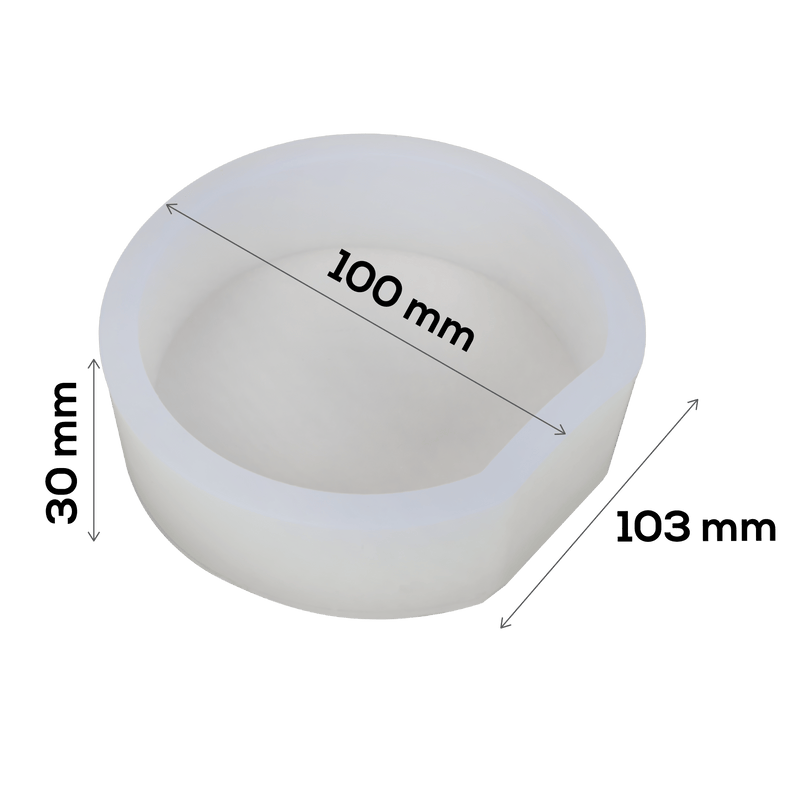 Gray Urban Crafter Flat Round Candle Mould 100x103x30mm Candle Making