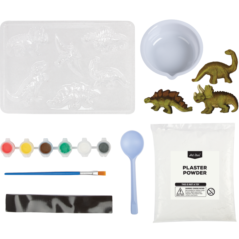 Lavender Art Star Mould and Paint Plaster Dinosaur Adventures (6 Magnets) Kids Craft Kits