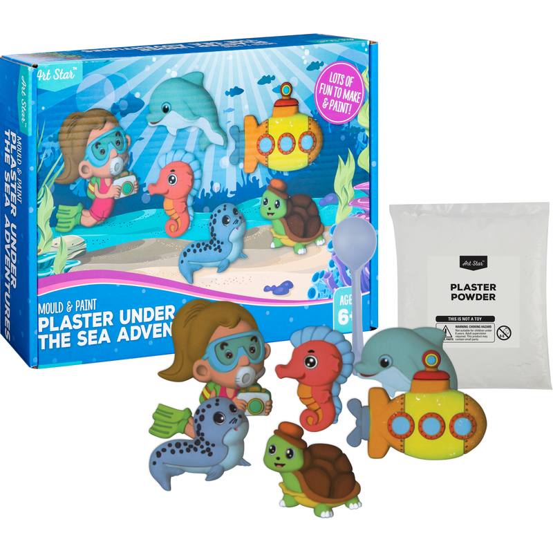 Light Gray Art Star Mould and Paint Plaster Under The Sea Adventures (6 Magnets) Kids Craft Kits