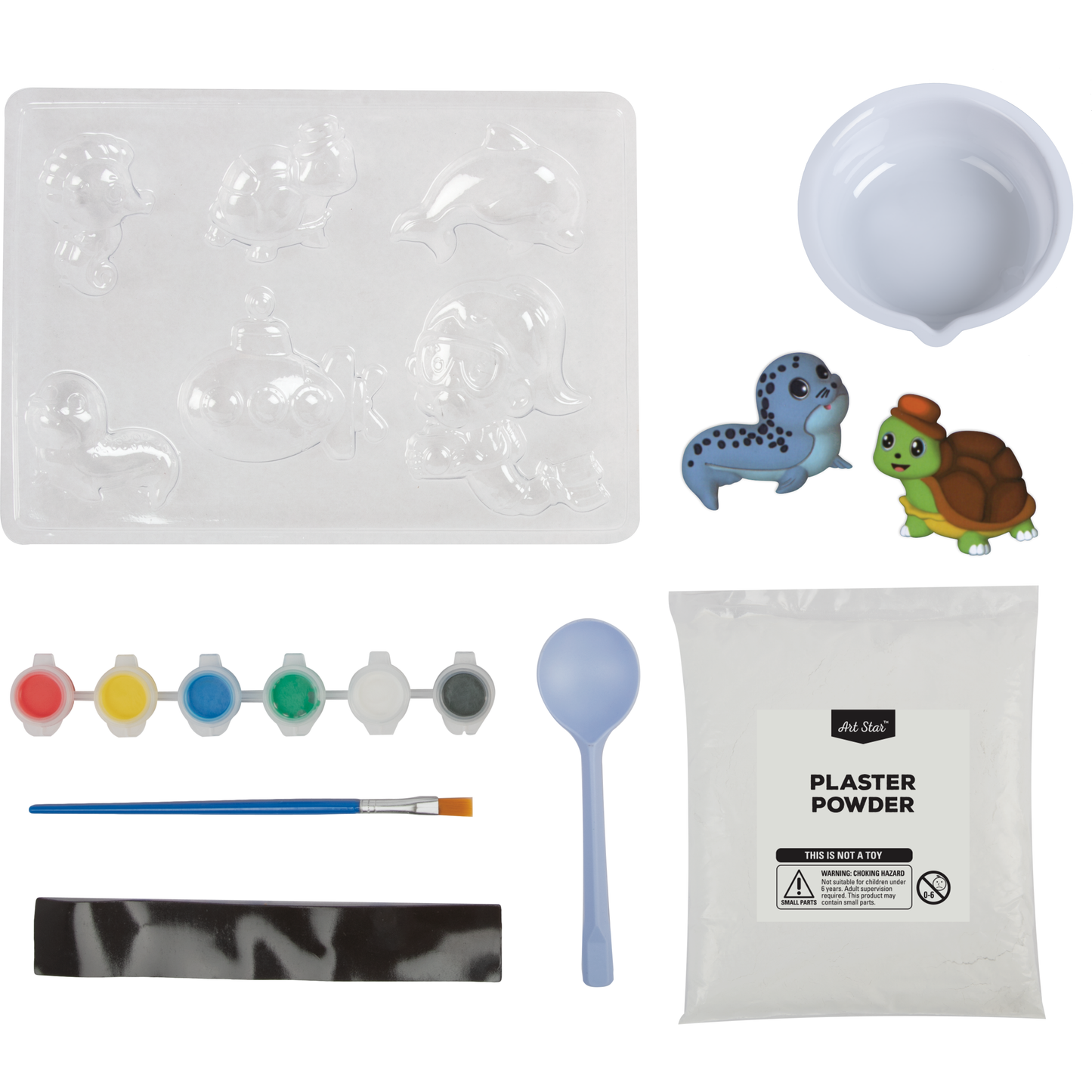 Light Gray Art Star Mould and Paint Plaster Under The Sea Adventures (6 Magnets) Kids Craft Kits