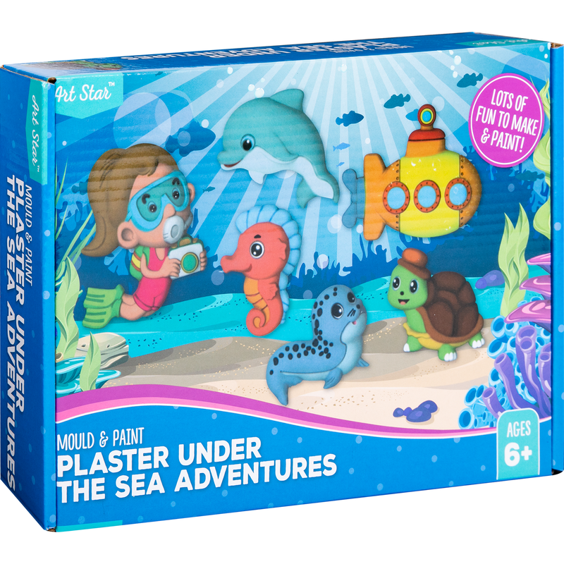 Steel Blue Art Star Mould and Paint Plaster Under The Sea Adventures (6 Magnets) Kids Craft Kits