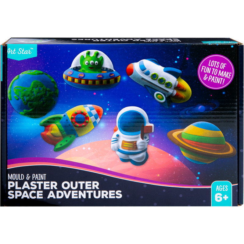 Rosy Brown Art Star Mould and Paint Plaster Outer Space Adventures (6 Magnets) Kids Craft Kits