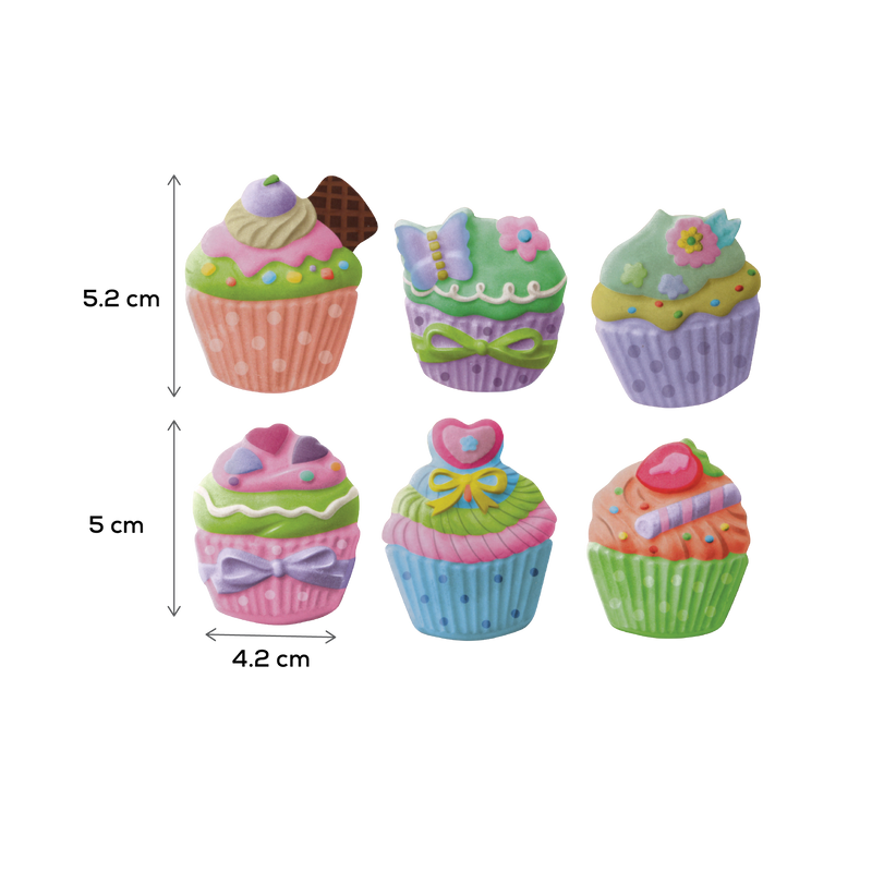 Rosy Brown Art Star Mould and Paint Plaster Cupcakes  (6 Magnets) Kids Craft Kits