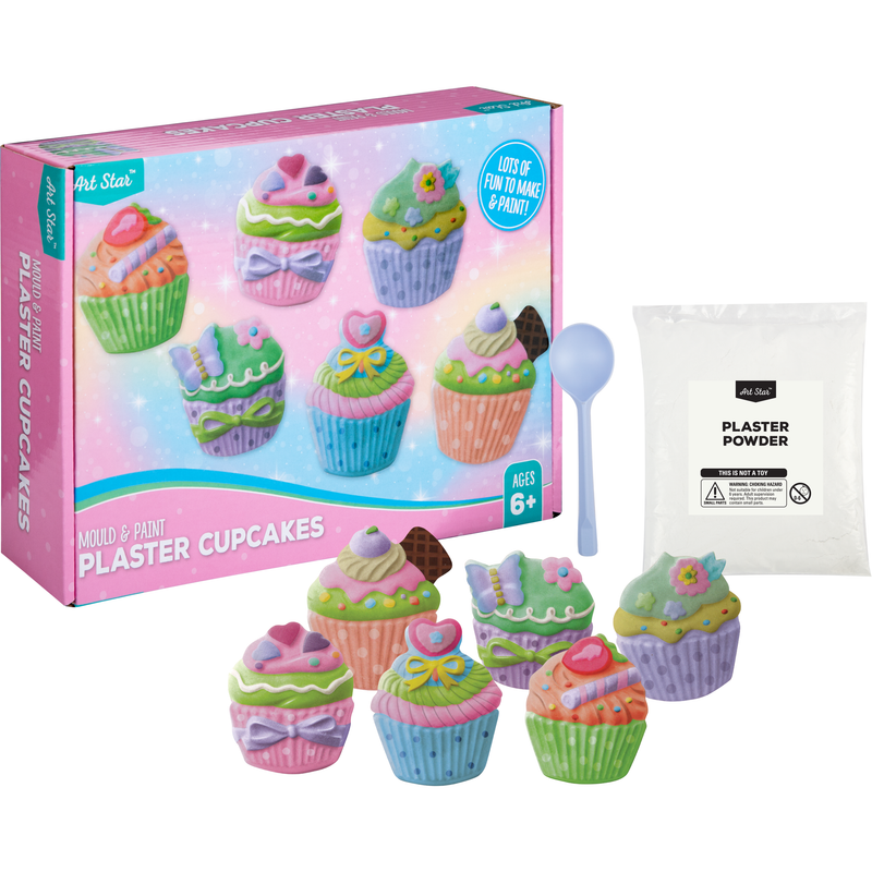 Thistle Art Star Mould and Paint Plaster Cupcakes  (6 Magnets) Kids Craft Kits