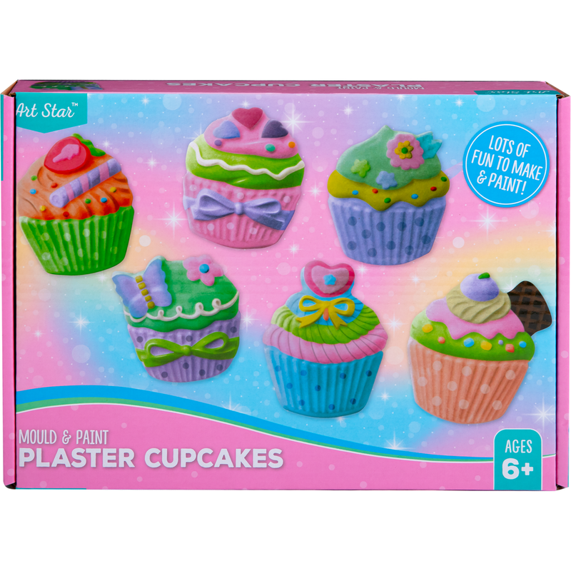 Plum Art Star Mould and Paint Plaster Cupcakes  (6 Magnets) Kids Craft Kits