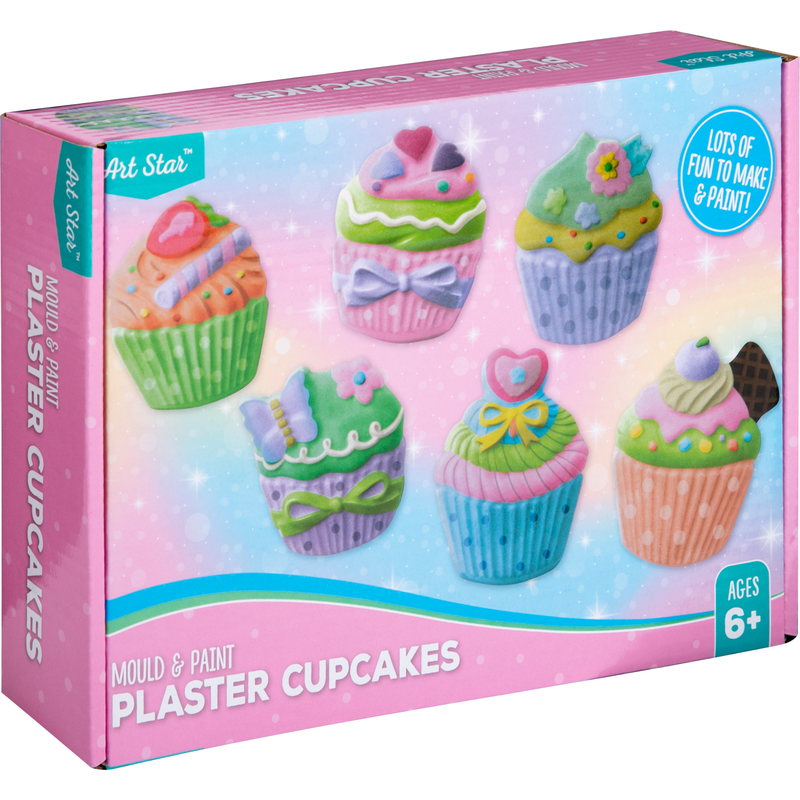 Thistle Art Star Mould and Paint Plaster Cupcakes  (6 Magnets) Kids Craft Kits