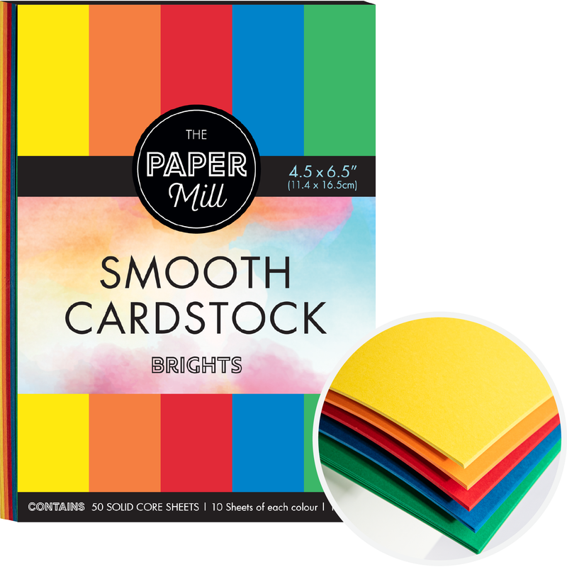 Bisque The Paper Mill Coloured Core Smooth Cardstock 180gsm 16.5x14.3cm (6.5 x 4.5") 50 Sheets Brights Paper Craft