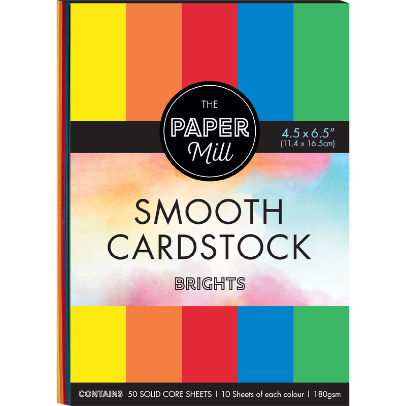 Dark Slate Gray The Paper Mill Coloured Core Smooth Cardstock 180gsm 16.5x14.3cm (6.5 x 4.5") 50 Sheets Brights Paper Craft