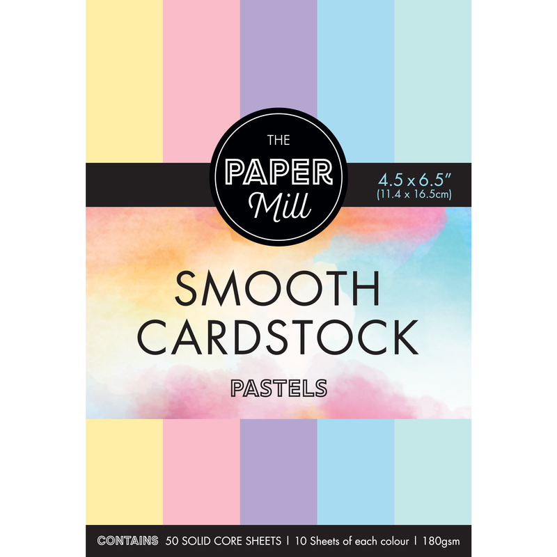 Light Gray The Paper Mill Coloured Core Smooth Cardstock 180gsm 16.5x11.4cm (6.5 x 4.5") 50 Sheets Pastels Paper Craft