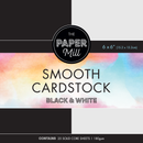 Antique White The Paper Mill Coloured Core Smooth Cardstock 180gsm 15x15cm (6 x 6") 25 Sheets Black & White Paper Craft