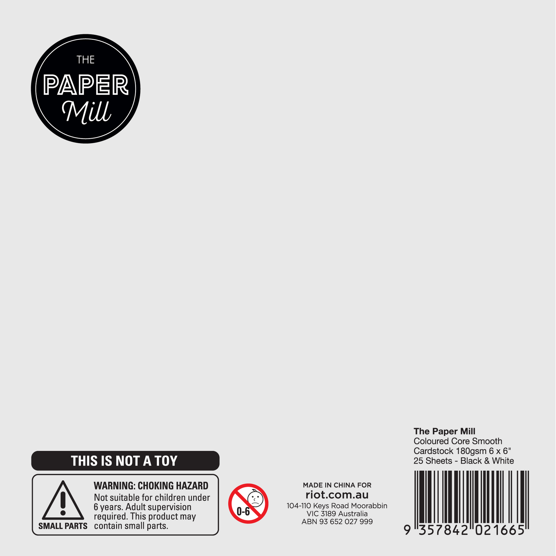 Lavender The Paper Mill Coloured Core Smooth Cardstock 180gsm 15x15cm (6 x 6") 25 Sheets Black & White Paper Craft