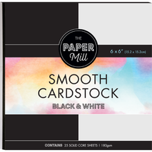 Antique White The Paper Mill Coloured Core Smooth Cardstock 180gsm 15x15cm (6 x 6") 25 Sheets Black & White Paper Craft