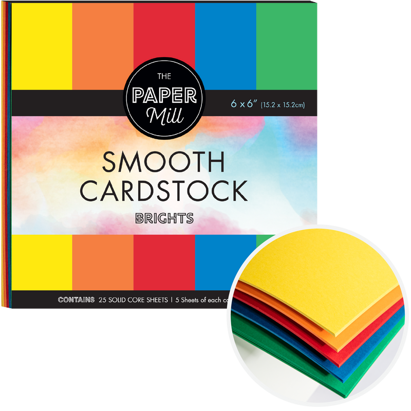 Light Gray The Paper Mill Coloured Core Smooth Cardstock 180gsm 15x15cm (6 x 6")   25 Sheets Brights Paper Craft