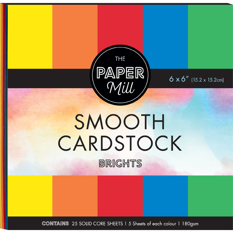 Light Gray The Paper Mill Coloured Core Smooth Cardstock 180gsm 15x15cm (6 x 6")   25 Sheets Brights Paper Craft