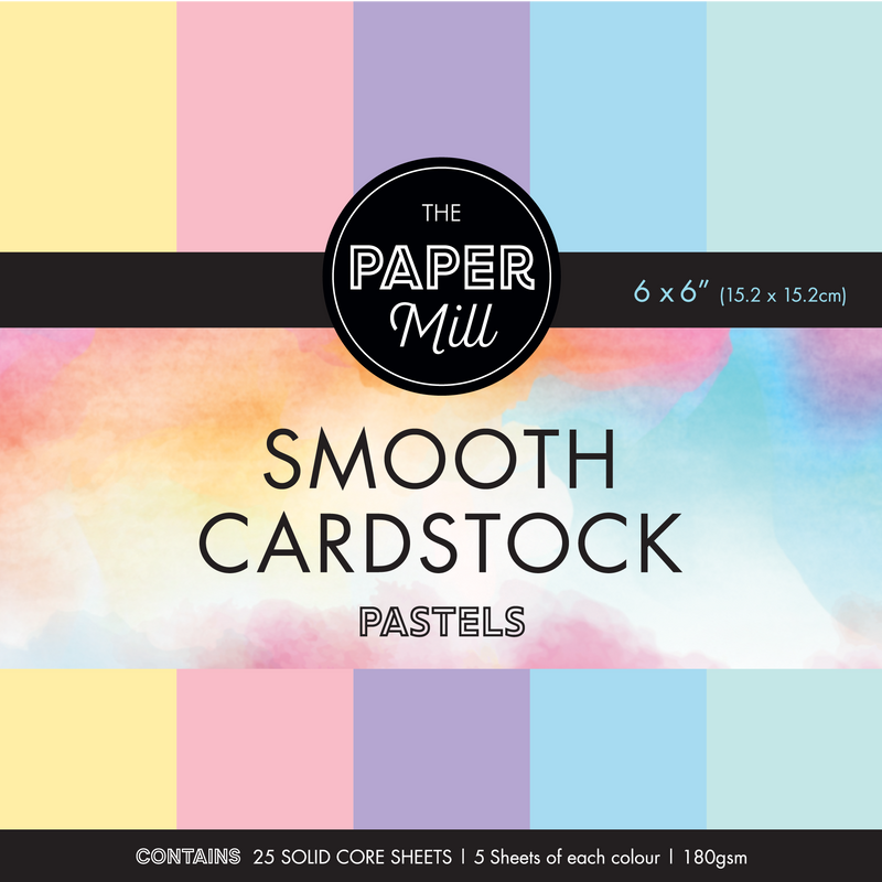 Light Gray The Paper Mill Coloured Core Smooth Cardstock 180gsm 15x15cm (6 x 6") 25 Sheets Pastels Paper Craft