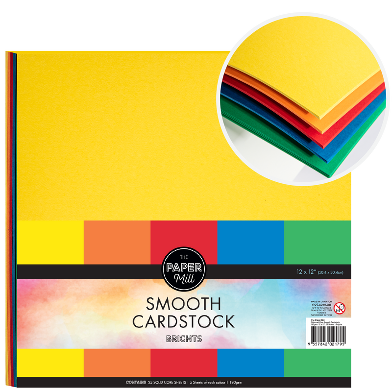 Dark Slate Gray The Paper Mill Coloured Core Smooth Cardstock 180gsm  30x30cm (12 x 12") 25 Sheets Brights Paper Craft