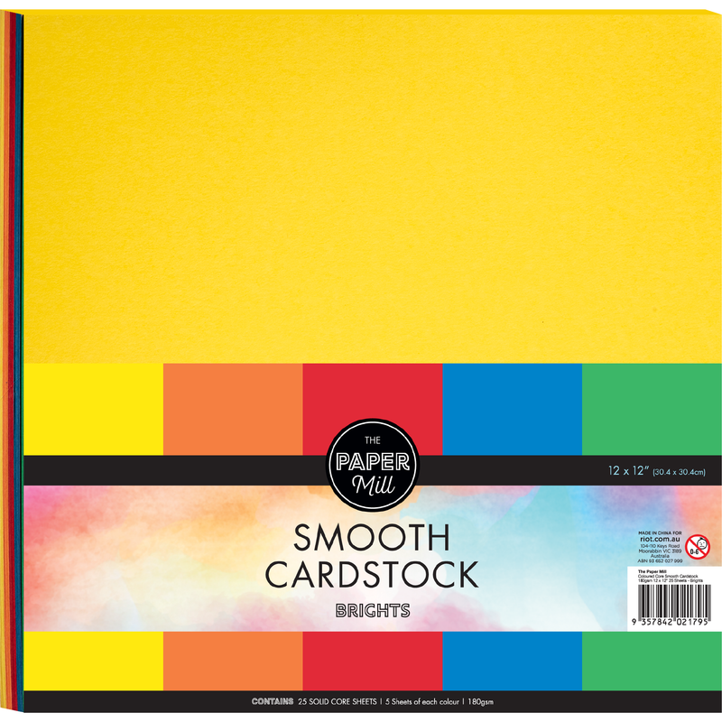 Dark Slate Gray The Paper Mill Coloured Core Smooth Cardstock 180gsm  30x30cm (12 x 12") 25 Sheets Brights Paper Craft