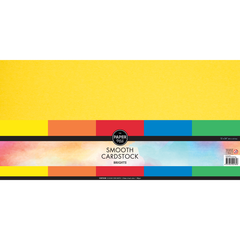 The Paper Mill Coloured Core Smooth Cardstock 180gsm 30x60cm (12 x 24"