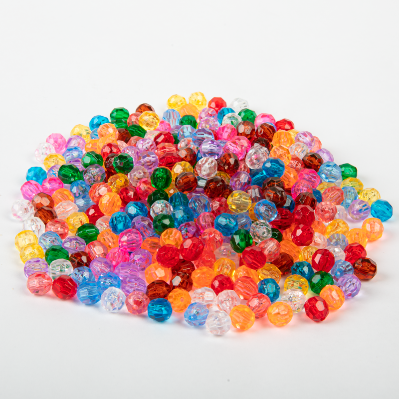 Misty Rose Art Star Translucent Assorted Colour Faceted Beads 8mm 315 Piece Pack Kids Craft Basics