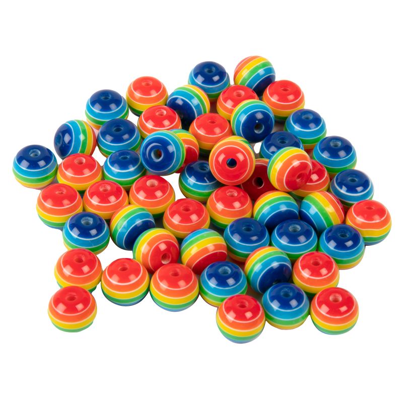 Dark Slate Gray Art Star Rainbow Colour Round Beads 9 x 10mm 50 Piece Pack Kids Craft Basics