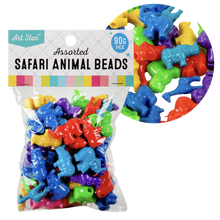 Dark Slate Blue Art Star Assorted Colour and Design Safari Animal Beads 90g Pack Kids Craft Basics