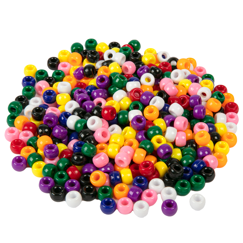 Transparent Mix Colors Craft Pony Beads 6 x 9mm Assorted Colors