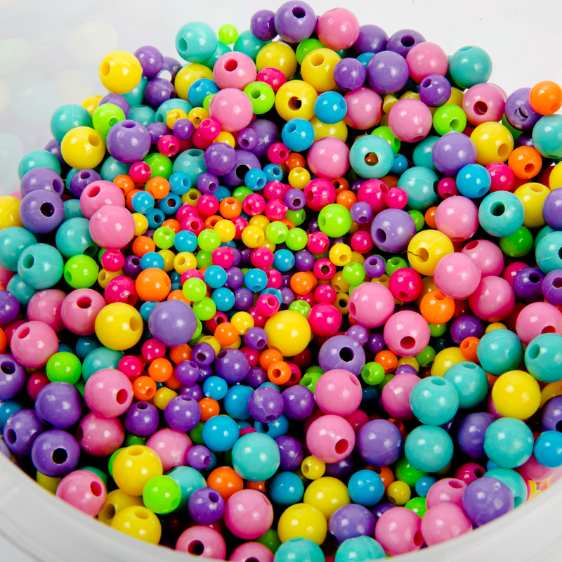 Art Star Assorted Colour and Size Round Beads (4, 6 and 8mm) 340g Tub