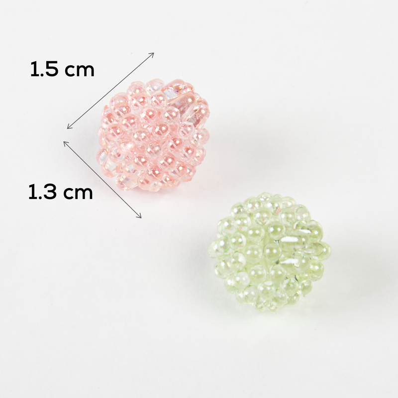 Beige Art Star Assorted Colour Round Berry Beads 15mm 25 Piece Pack Kids Craft Basics