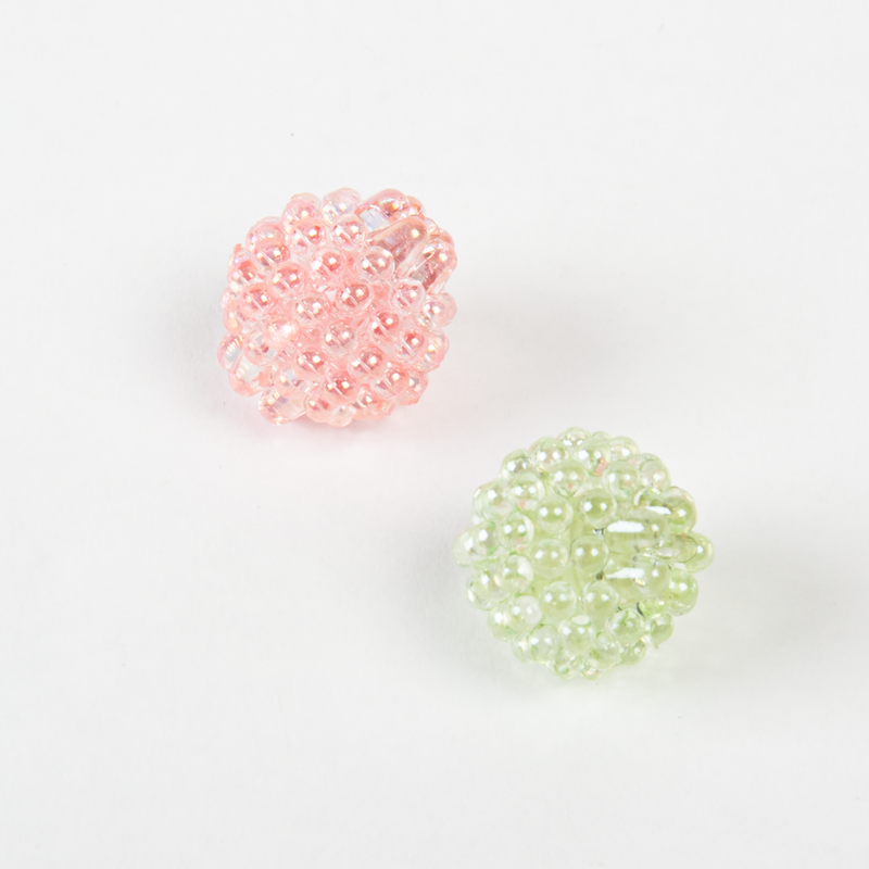 White Smoke Art Star Assorted Colour Round Berry Beads 15mm 25 Piece Pack Kids Craft Basics