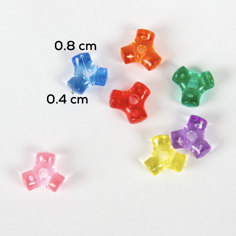 Lavender Art Star Assorted Colour Transparent Tri Beads 11mm 450g Pack Kids Craft Basics