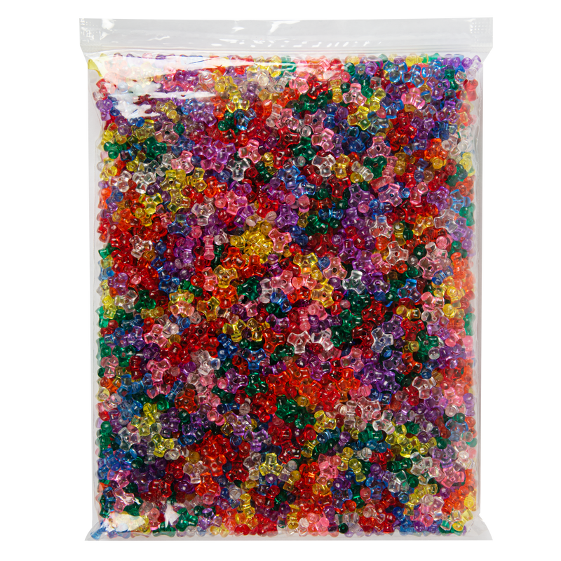 Sienna Art Star Assorted Colour Transparent Tri Beads 11mm 450g Pack Kids Craft Basics