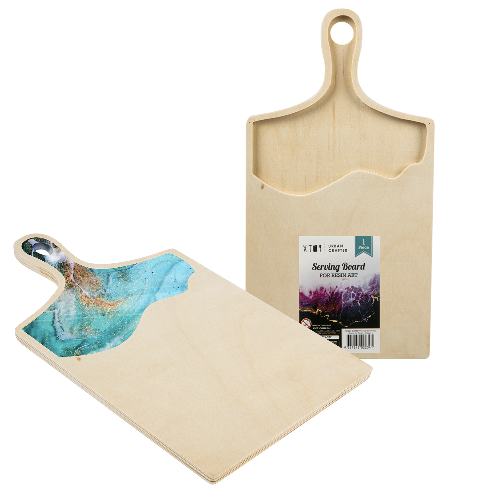 Gray Urban Crafter Plywood Serving Board for Resin 17.7x33x1.4cm Woodcraft
