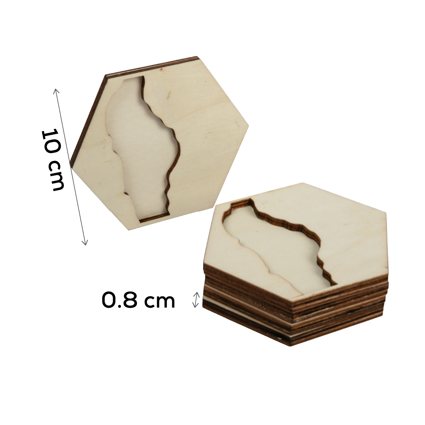 Gray Urban Crafter Plywood Hexaganol Coasters for Resin 5 pack 11.7 x 10 x 0.8cm Woodcraft