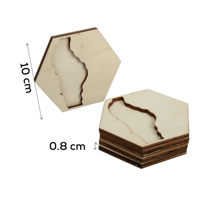 Gray Urban Crafter Plywood Hexaganol Coasters for Resin 5 pack 11.7 x 10 x 0.8cm Woodcraft
