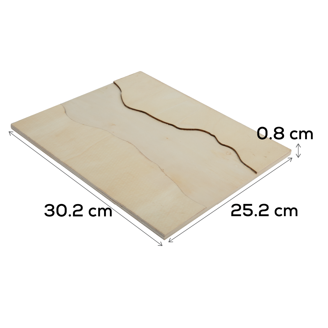 Gray Urban Crafter Plywood River Board for Resin 30.3 x 25.3 x 0.8cm Woodcraft