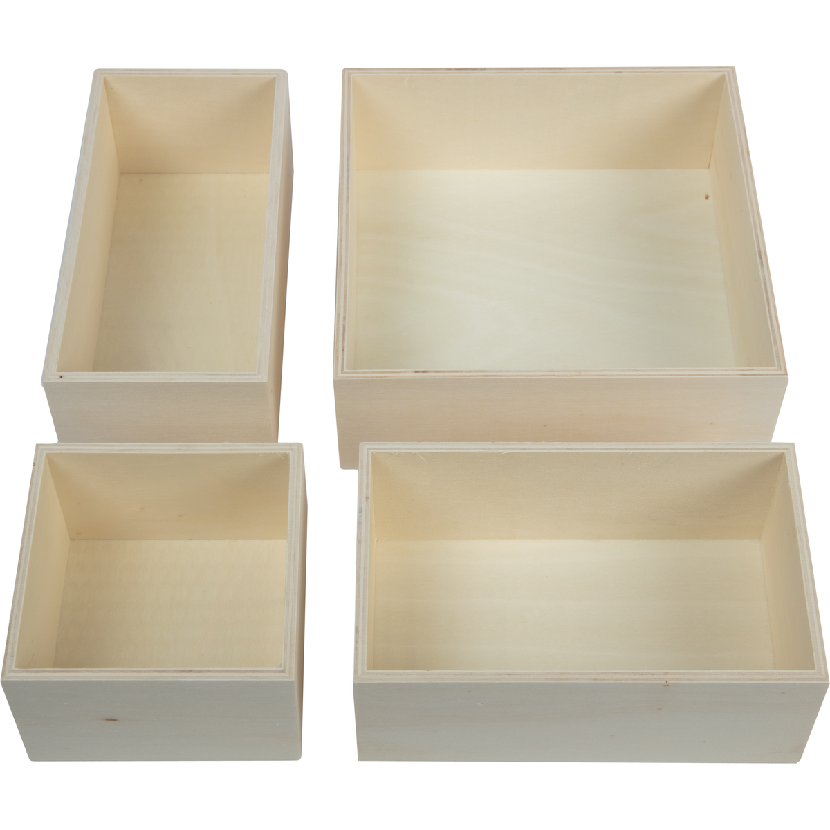 Tan Urban Crafter Plywood Box Set 4 pieces (1: 16.5x10.1x6.3cm 2: 17.7x8.8x6.3cm 3: 17.7x17.7x6.3cm 4: 10.1x10.1x6.3cm) Boxes