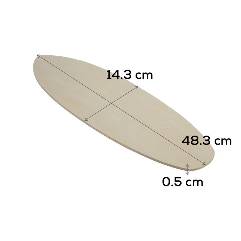 Gray Urban Crafter Plywood Surfboard 48x14.7x0.5cm Woodcraft