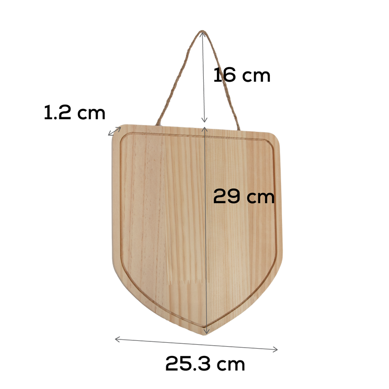 Tan Urban Crafter Pine Shield with Jute Hanger 47.7 x 30.5 x 3cm Woodcraft