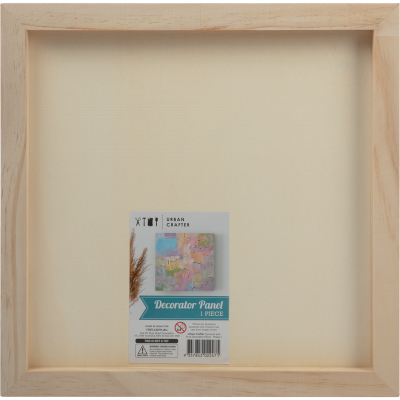 Tan Urban Crafter Plywood and Pine Decorator Panel 29.8 x 29.8 x 1.8cm Woodcraft