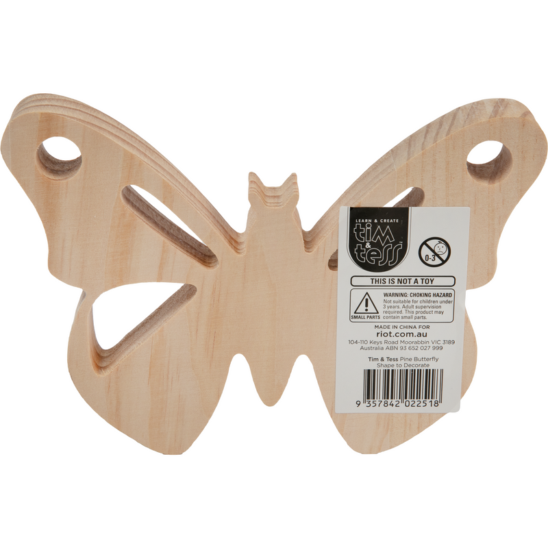 Tan Tim & Tess Pine Butterfly Kids Craft Basics