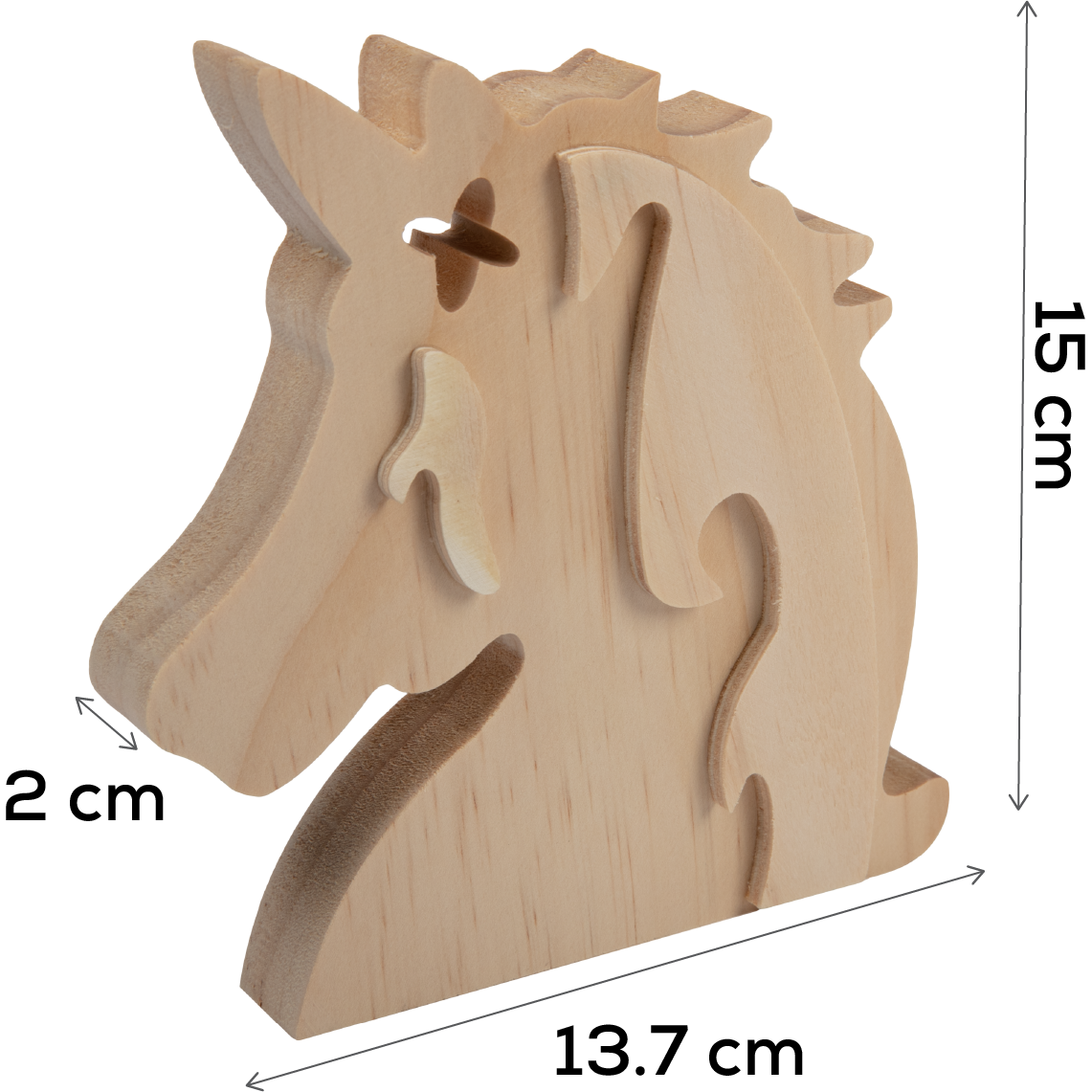 Rosy Brown Tim & Tess Pine Unicorn Head Kids Craft Basics