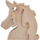 Tan Tim & Tess Pine Unicorn Head Kids Craft Basics