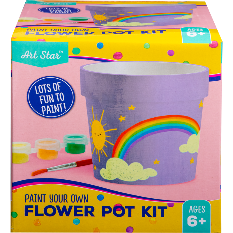 Dark Gray Art Star Paint Your Own Ceramic Flower Pot Kit Kids Activities