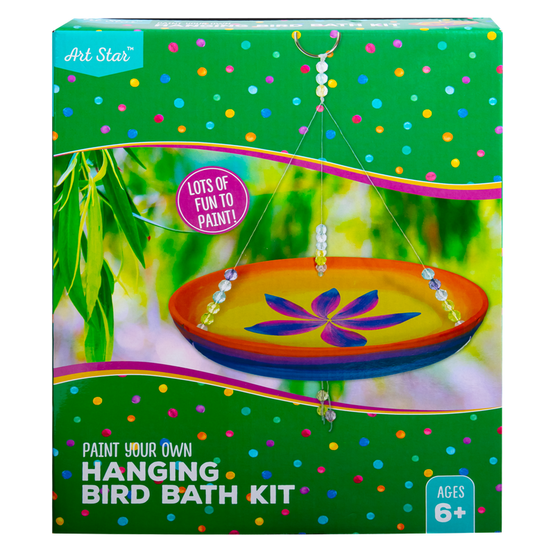 Forest Green Art Star Paint Your Own Hanging Ceramic Bird Bath Kit Kids Activities